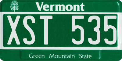 VT license plate XST535