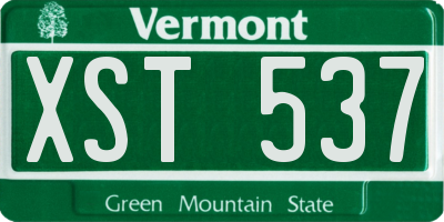 VT license plate XST537