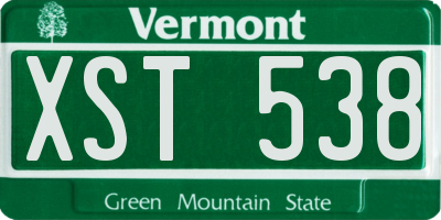 VT license plate XST538