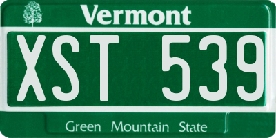 VT license plate XST539