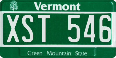 VT license plate XST546