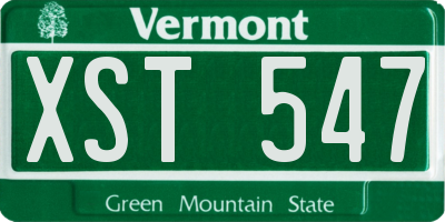 VT license plate XST547