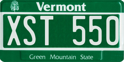 VT license plate XST550