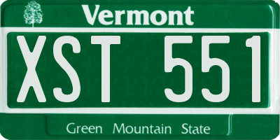 VT license plate XST551