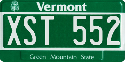 VT license plate XST552