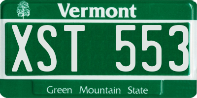 VT license plate XST553