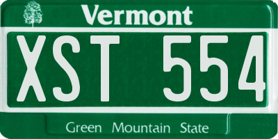 VT license plate XST554