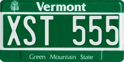VT license plate XST555
