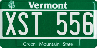 VT license plate XST556