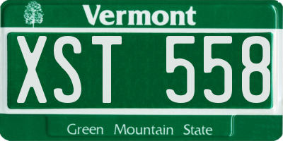 VT license plate XST558