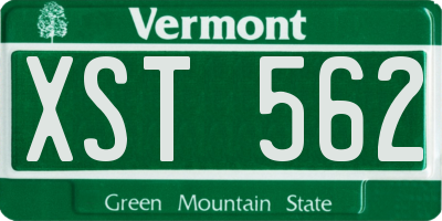 VT license plate XST562