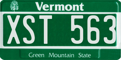 VT license plate XST563