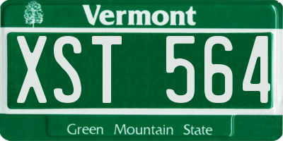 VT license plate XST564