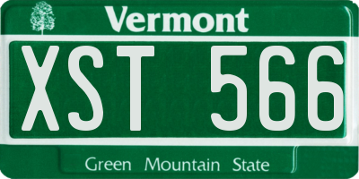 VT license plate XST566