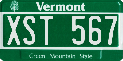 VT license plate XST567