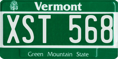 VT license plate XST568