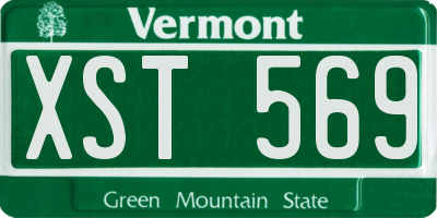 VT license plate XST569