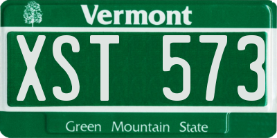 VT license plate XST573