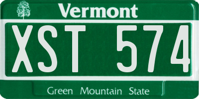 VT license plate XST574