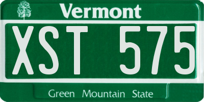 VT license plate XST575