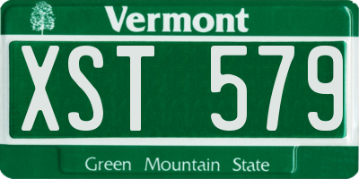 VT license plate XST579