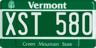 VT license plate XST580
