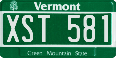 VT license plate XST581