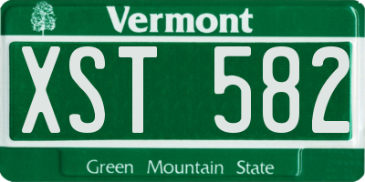 VT license plate XST582