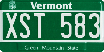 VT license plate XST583