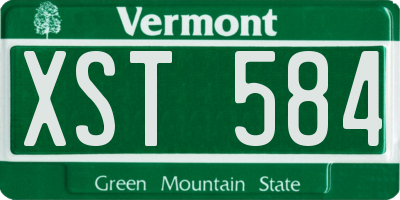 VT license plate XST584