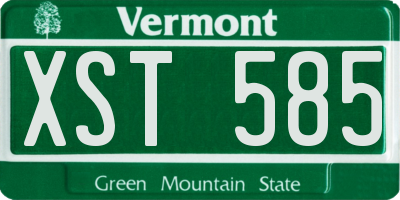 VT license plate XST585