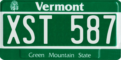 VT license plate XST587