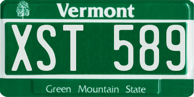VT license plate XST589
