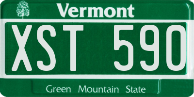 VT license plate XST590