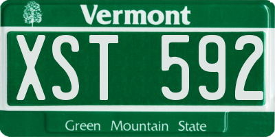 VT license plate XST592