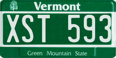 VT license plate XST593