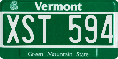 VT license plate XST594