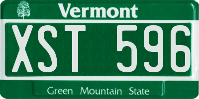 VT license plate XST596