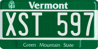 VT license plate XST597