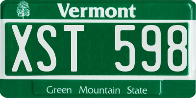VT license plate XST598
