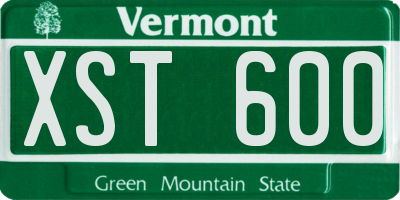 VT license plate XST600
