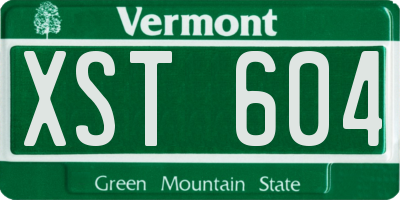 VT license plate XST604