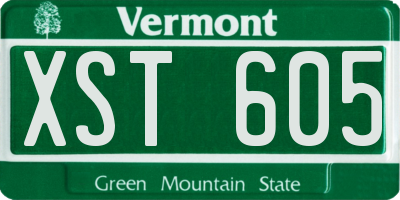 VT license plate XST605