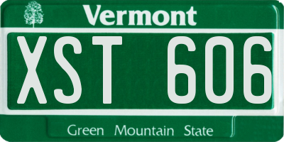 VT license plate XST606