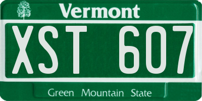 VT license plate XST607