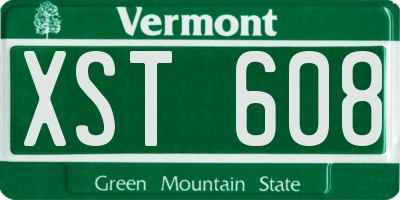 VT license plate XST608