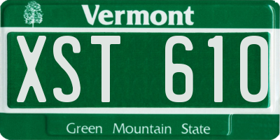 VT license plate XST610
