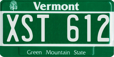 VT license plate XST612
