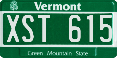 VT license plate XST615