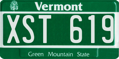 VT license plate XST619